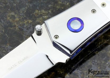 Nate Clark Custom Knife Mother of Pearl D/A Automatic Linerlock - Image 2