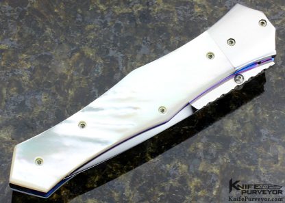 Nate Clark Custom Knife Mother of Pearl D/A Automatic Linerlock - Image 3