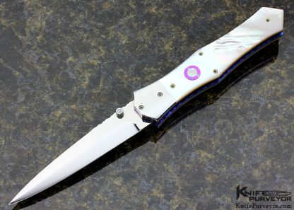 Nate Clark Custom Knife Mother of Pearl D/A Automatic Linerlock