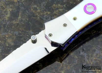 Nate Clark Custom Knife Mother of Pearl D/A Automatic Linerlock - Image 2