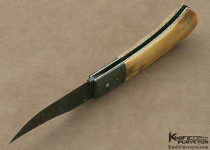 Tim Hancock Custom Knife Sole Authorship Damascus Lockback - Image 5