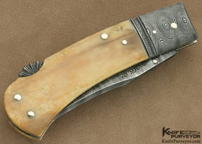 Tim Hancock Custom Knife Sole Authorship Damascus Lockback - Image 3