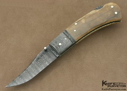 Tim Hancock Custom Knife Sole Authorship Damascus Lockback