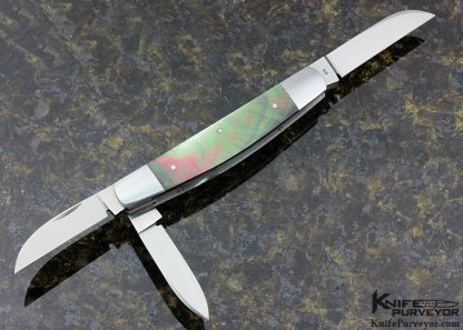 Eugene Shadley Custom Knife 3 Blade Black Lip Tahitian Pearl Shell Slip Joint - Image 4