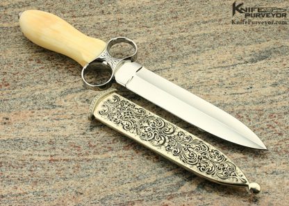 Willie Rigney Custom Knife Julie Waresnki Engraved Ring Guard Dagger - Image 5