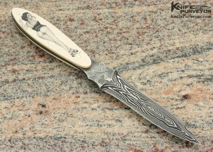 Ron Luebke Jr. Custom Knife Scrimshawed Pre-ban Elephant Ivory - Image 3