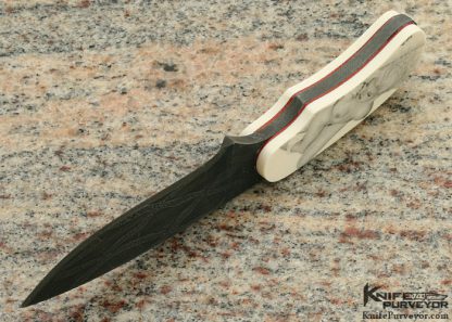 Ron Luebke Jr. Custom Knife Sole Authorship Scrimshawed Pre-ban Elephant Ivory Miniature Hunter - Image 7