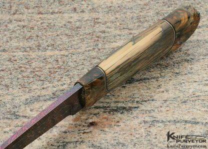 Thomas Lofgren Custom Knife "Ancient Flames" Multi-colored Conny Persson Mosaic Damascus  over Hidden Tang - Image 6