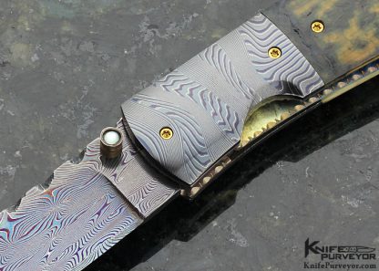 Jim Downs Custom Knife Damascus Linerlock - Image 2