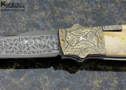 W.D. Pease Custom Knife Hank Knickmeyer and Robert Eggerling Mosaic Damascus  Side Lock - Image 2