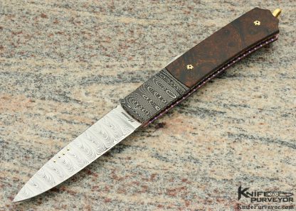 Howard Hitchmough Custom Knife Damasteel, Devin Thomas "Spirogrpah" Damascus & Desert Ironwood Midlock