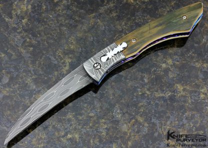 Chuck Gedraitis Custom Knife Mosaic Damascus Automatic Linerlock