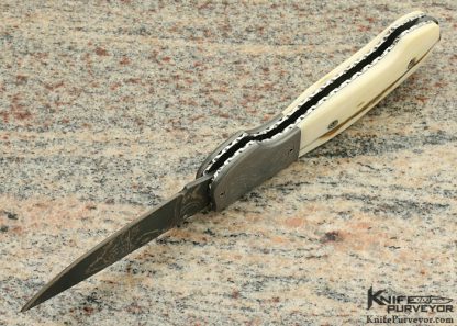 Mike "Whiskers" Allen Custom Knife Damascus Lockback - Image 4