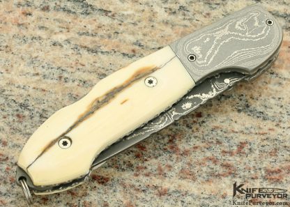 Mike "Whiskers" Allen Custom Knife Damascus Lockback - Image 3