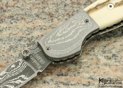 Mike "Whiskers" Allen Custom Knife Damascus Lockback - Image 2