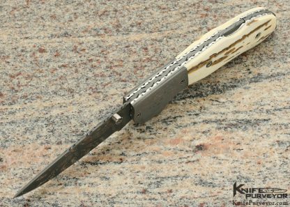 Mike "Whiskers" Allen Custom Knife Damascus Lockback - Image 5