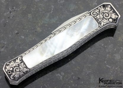 Ralph Dewey Harris Custom Knife Sole Authorship Engraved #001 Mother of Pearl Side Release OTF Automatic - Image 4