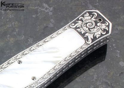 Ralph Dewey Harris Custom Knife Sole Authorship Engraved #001 Mother of Pearl Side Release OTF Automatic - Image 3