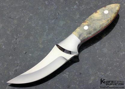 Russell Easler Custom Knife Curved Burlwood Skinner