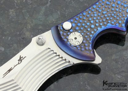 Brian Tighe Custom Knife One of a Kind "Tighe Breaker" Flipper Button Lock - Image 2