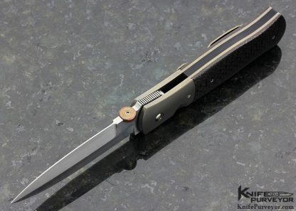 John W. Smith Custom Knife Lightning Strike Carbon Fiber Linerlock Dagger - Image 4