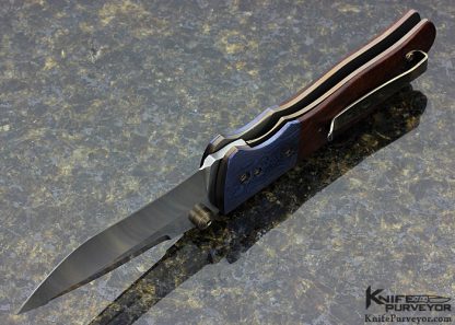 Kirby Lambert Custom Knife "Incinerator" Timascus & Desert Ironwood Linerlock - Image 5