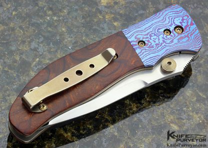 Kirby Lambert Custom Knife "Incinerator" Timascus & Desert Ironwood Linerlock - Image 3