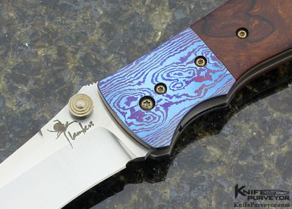 Kirby Lambert Custom Knife "Incinerator" Timascus & Desert Ironwood Linerlock - Image 2