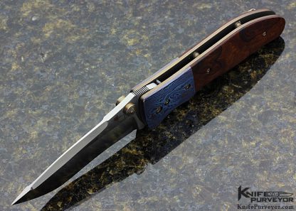 Kirby Lambert Custom Knife "Incinerator" Timascus & Desert Ironwood Linerlock - Image 4