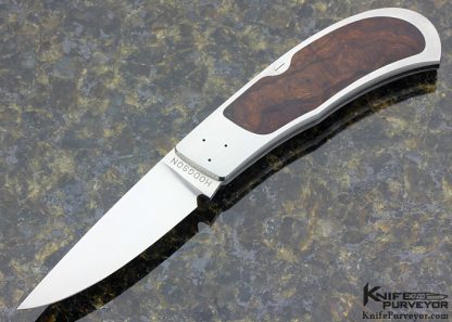 Dick Hodgson Custom Knife Inlayed Desert Ironwood Interframe Lockback