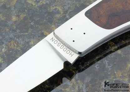 Dick Hodgson Custom Knife Inlayed Desert Ironwood Interframe Lockback - Image 2