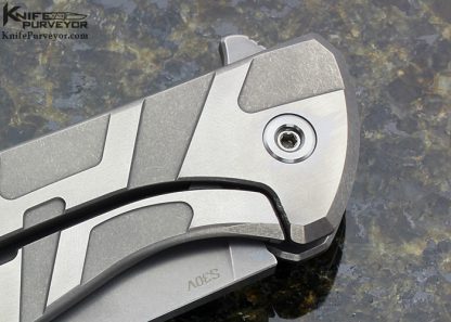 Igor Shirogorov Custom Knife Custom Flipper Titanium with Stainless Steel Overlay Framelock - Image 4