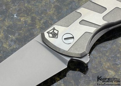 Igor Shirogorov Custom Knife Custom Flipper Titanium with Stainless Steel Overlay Framelock - Image 2