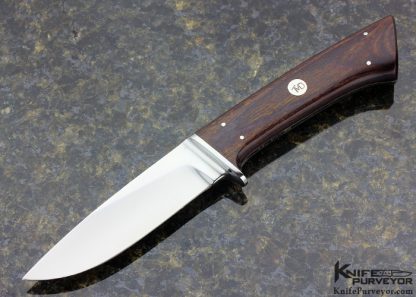 T.M. Dowell Custom Knife Ebony Dyed Yellow Oak Integral Hunter