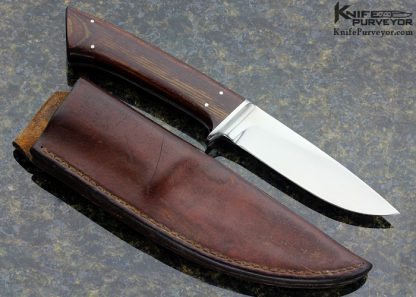 T.M. Dowell Custom Knife Ebony Dyed Yellow Oak Integral Hunter - Image 6