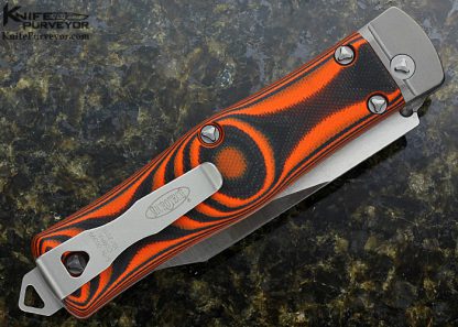 Microtech Custom Knife Cobra Auto with Black & Orange G10 - Image 4