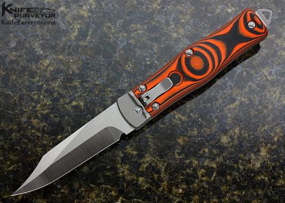 Microtech Custom Knife Cobra Auto with Black & Orange G10