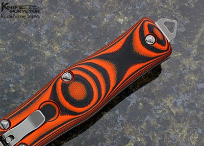 Microtech Custom Knife Cobra Auto with Black & Orange G10 - Image 3