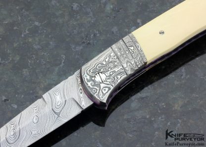 Bill McHenry Custom Knife Damascus Scale Release Auto Linerlock - Image 2