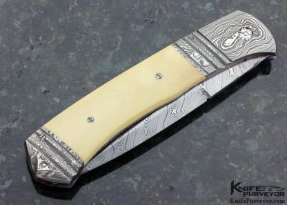 Bill McHenry Custom Knife Damascus Scale Release Auto Linerlock - Image 3