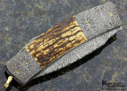 Johan Gustafsson Custom Knife Sole Authorship Mosaic Damascus Linerlock - Image 3