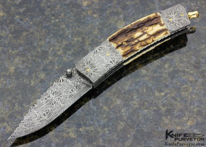 Johan Gustafsson Custom Knife Sole Authorship Mosaic Damascus Linerlock