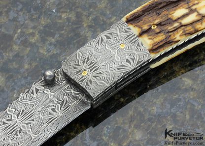 Johan Gustafsson Custom Knife Sole Authorship Mosaic Damascus Linerlock - Image 2