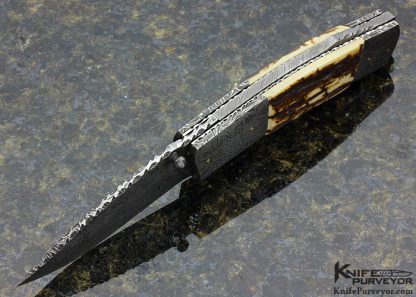 Johan Gustafsson Custom Knife Sole Authorship Mosaic Damascus Linerlock - Image 4