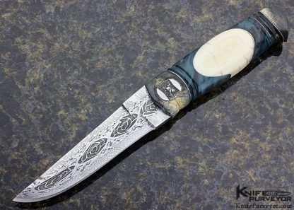 Roger Bergh Custom Knife Sole Authorship Mosaic Damascus Swedish Drop Point Hunter