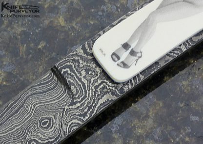 Ron Luebke Jr. Custom Knife Scrimshawed Tanto - Image 2