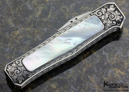 Ralph Dewey Harris Custom Knife Sole Authorship Engraved #001 Mother of Pearl Side Release OTF Automatic - Image 3