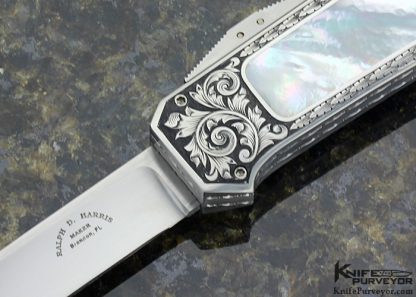 Ralph Dewey Harris Custom Knife Sole Authorship Engraved #001 Mother of Pearl Side Release OTF Automatic - Image 2