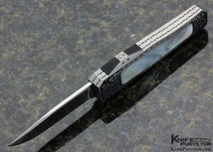 Ralph Dewey Harris Custom Knife Sole Authorship Engraved #001 Mother of Pearl Side Release OTF Automatic - Image 4