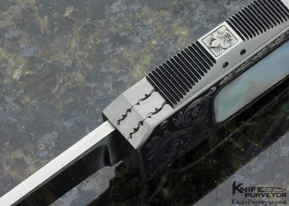 Ralph Dewey Harris Custom Knife Sole Authorship Engraved #001 Mother of Pearl Side Release OTF Automatic - Image 5